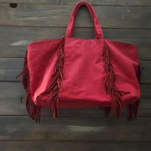 M.I.L.A Canvas and Suede Bag